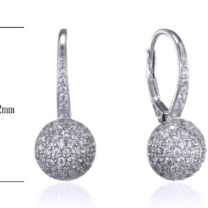 SE26072, Ladies' Moissanite Earring, S925, Rhodium Plated, White, 2.9g