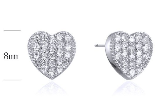 SE25999, Ladies' Moissanite Earring, S925, Rhodium Plated, White, 1.5g