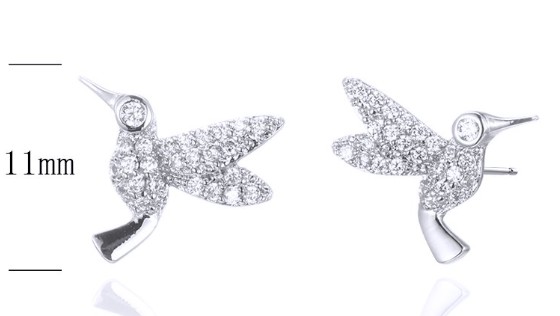 SE31023, Ladies' Moissanite Ring, S925, Rhodium Plated, White, 1.4g