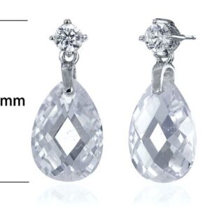 SE17152, Ladies' Moissanite Earring, S925, Rhodium Plated, White, 1.9g