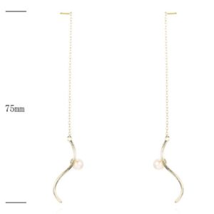 SE34612, Ladies' Moissanite Earring, S925, Rhodium Plated, White, 1.3g