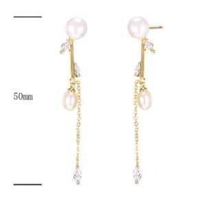 SE34385, Ladies' Moissanite Earring, S925, Rhodium Plated, White, 1.5g