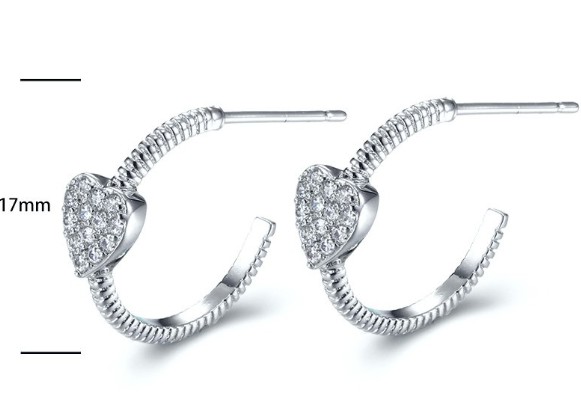 SE17924, Ladies' Moissanite Ring, S925, Rhodium Plated, White, 1.9g