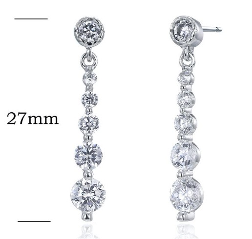 SE16604, Ladies' Moissanite Ring, S925, Rhodium Plated, White, 2.4g