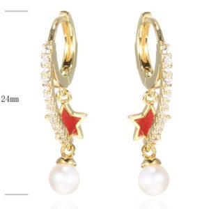 SE34383, Ladies' Moissanite Earring, S925, Rhodium Plated, White, 2g