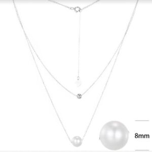 SN12234, Ladies' Moissanite Necklace, S925, Rhodium Plated, White, 2.4g