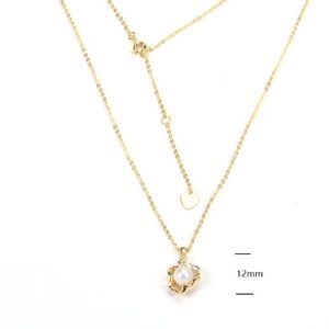 SN12527, Ladies' Moissanite Necklace, S925, Rhodium Plated, White, 2.7g