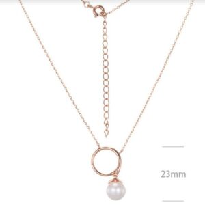 SN11902, Ladies' Moissanite Necklace, S925, Rhodium Plated, White, 2.9g