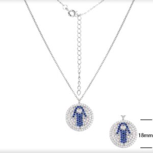 SN11852, Ladies' Moissanite Necklace, S925, Rhodium Plated, White, 3.9g