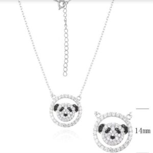 SN10045, Ladies' Moissanite Necklace, S925, Rhodium Plated, White, 2.6g