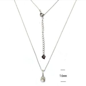 SN12237, Ladies' Moissanite Necklace, S925, Rhodium Plated, White, 1.7g