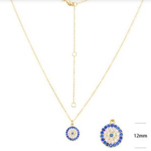 SN11184, Ladies' Moissanite Necklace, S925, Rhodium Plated, White, 2g