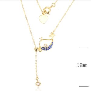 SN12915, Ladies' Moissanite Necklace, S925, Rhodium Plated, White, 1.6g