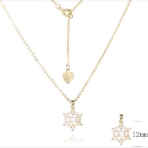 SN12516, Ladies' Moissanite Necklace, S925, Rhodium Plated, White, 2.1g