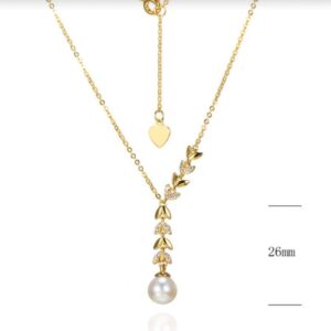 SN12881, Ladies' Moissanite Necklace, S925, Rhodium Plated, White, 2.6g
