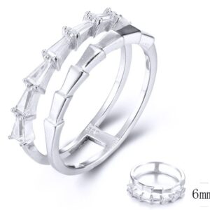 SJ33594, Ladies' Moissanite Ring, S925, Rhodium Plated, White, 1.9g