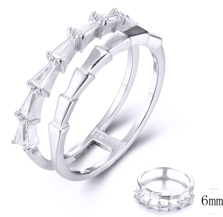 SJ33594, Ladies' Moissanite Ring, S925, Rhodium Plated, White, 1.9g