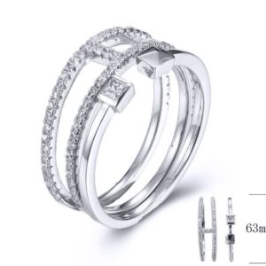 SJ31727, Ladies' Moissanite Ring, S925, Rhodium Plated, White, 3.7g