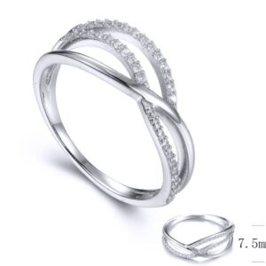 SJ34831, Ladies' Moissanite Ring, S925, Rhodium Plated, White, 1.84g