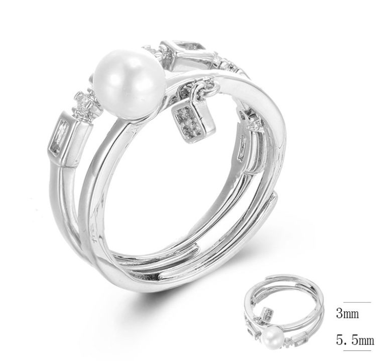 SJ41324, Ladies' Moissanite Ring, S925, Rhodium Plated, White, 2.83g