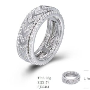 SJ39461, Ladies' Moissanite Ring, S925, Rhodium Plated, White, 6.52g