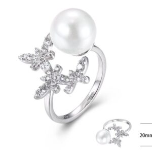SJ40824, Ladies' Moissanite Ring, S925, Rhodium Plated, White, 3.62g