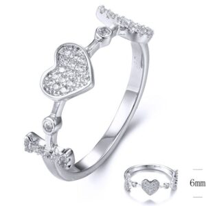SJ35482, Ladies' Moissanite Ring, S925, Rhodium Plated, White, 1.77g