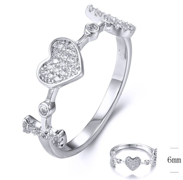 SJ35482, Ladies' Moissanite Ring, S925, Rhodium Plated, White, 1.77g