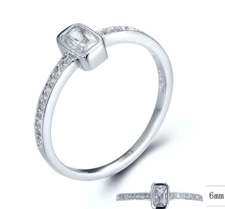 SJ24699, Ladies' Moissanite Ring, S925, Rhodium Plated, White, 1.33g