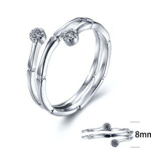 SJ27288, Ladies' Moissanite Ring, S925, Rhodium Plated, White, 1.94g