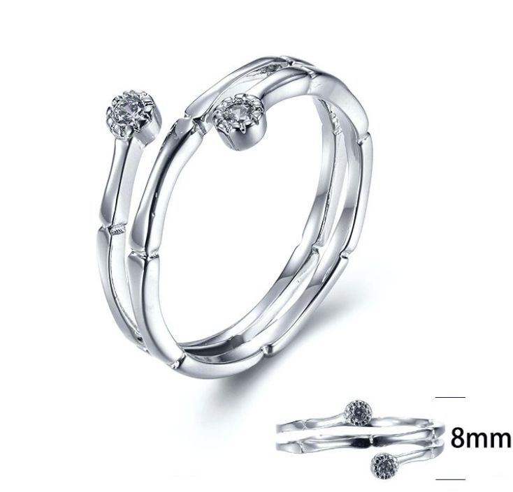 SJ27288, Ladies' Moissanite Ring, S925, Rhodium Plated, White, 1.94g