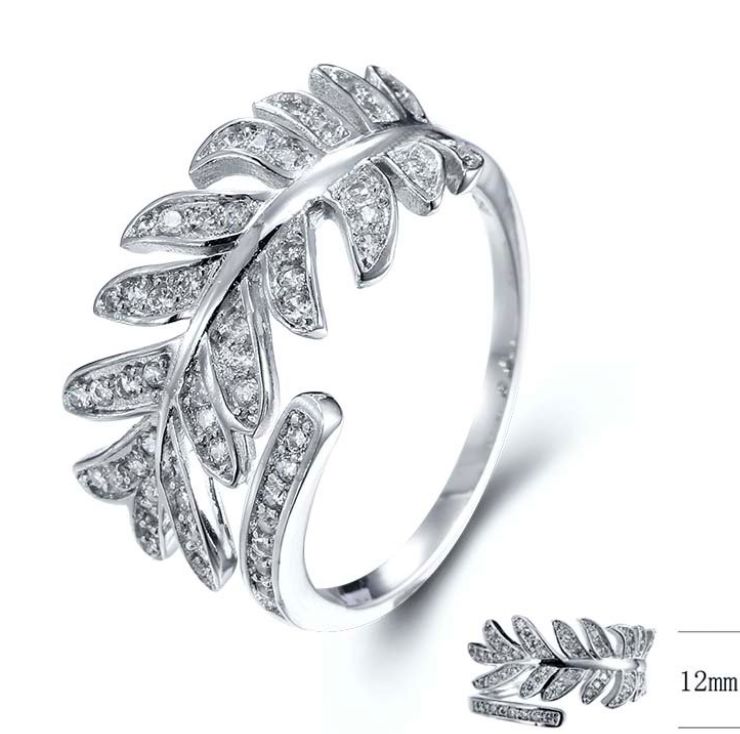 SJ24709, Ladies' Moissanite Ring, S925, Rhodium Plated, White, 2.79g