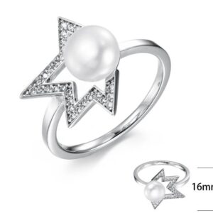 SJ40962, Ladies' Moissanite Ring, S925, Rhodium Plated, White, 2.45g