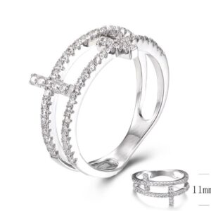 SJ28135, Ladies' Moissanite Ring, S925, Rhodium Plated, White, 2.82g
