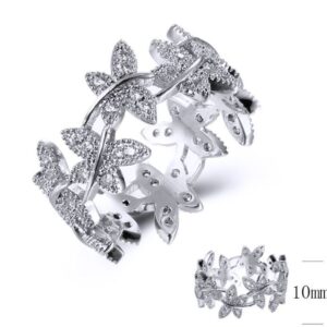 SJ38560, Ladies' Moissanite Ring, S925, Rhodium Plated, White, 4.03g