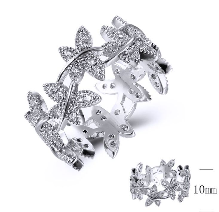 SJ38560, Ladies' Moissanite Ring, S925, Rhodium Plated, White, 4.03g