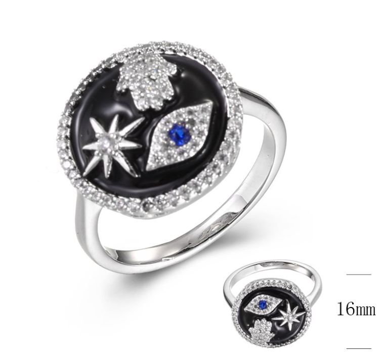 SJ39160, Ladies' Moissanite Ring, S925, Rhodium Plated, White, 4.51g