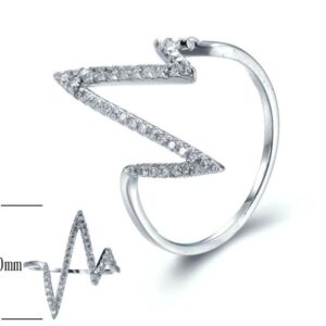 SJ28309, Ladies' Moissanite Ring, S925, Rhodium Plated, White, 1.39g