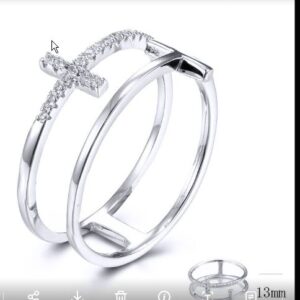 SJ31742, Ladies' Moissanite Ring, S925, Rhodium Plated, White, 1.72g