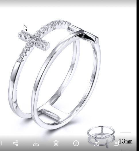 SJ31742, Ladies' Moissanite Ring, S925, Rhodium Plated, White, 1.72g
