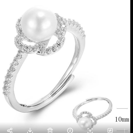 SJ41353, Ladies' Moissanite Ring, S925, Rhodium Plated, White, 1.94g