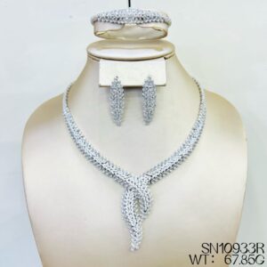 SN10933, Ladies' Moissanite Necklace, S925, Rhodium Plated, White, 67.8g