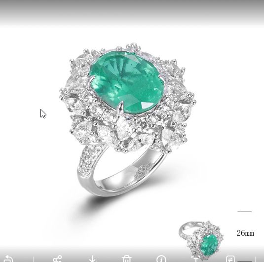 GR01114, Ladies' Moissanite Ring, S925, Rhodium Plated, White, 10.3g
