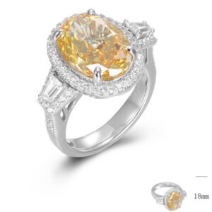 BGR01394, Ladies' Moissanite Ring, S925, Rhodium Plated, White, 7.8g