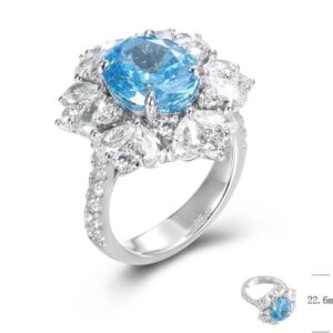 BGR01435, Ladies' Moissanite Ring, S925, Rhodium Plated, White, 8.9g