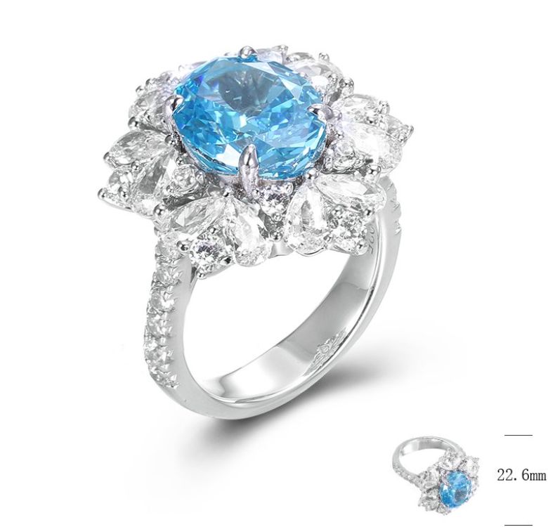 BGR01435, Ladies' Moissanite Ring, S925, Rhodium Plated, White, 8.9g