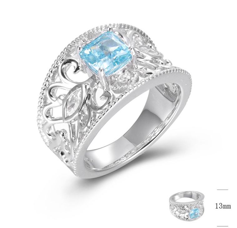 BGR01408, Ladies' Moissanite Ring, S925, Rhodium Plated, White, 5.8g