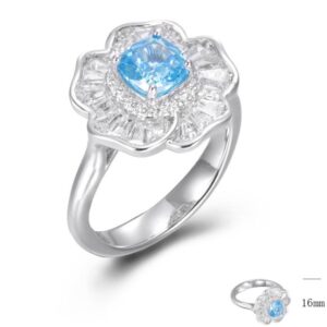 BGR01415, Ladies' Moissanite Ring, S925, Rhodium Plated, White, 4.9g