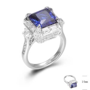 GR01205, Ladies' Moissanite Ring, S925, Rhodium Plated, White, 6.37g