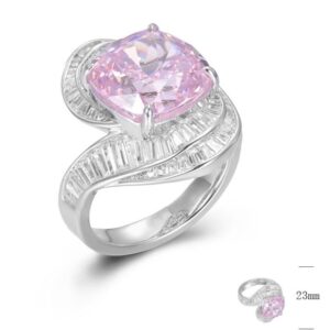 GR01212, Ladies' Moissanite Ring, S925, Rhodium Plated, White, 8.55g
